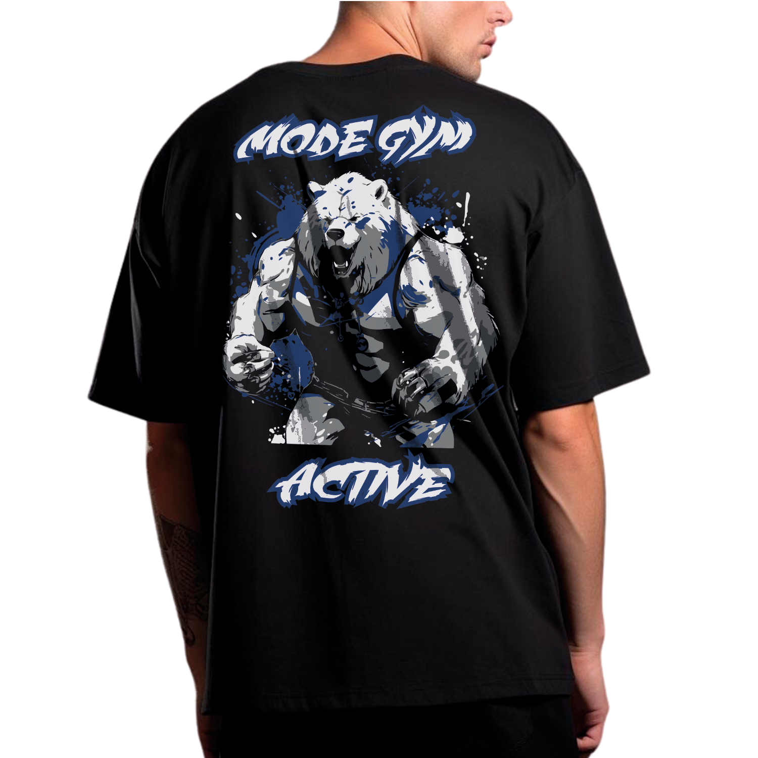 Playera entrenamiento oversize Oso Mode Gym Gymker