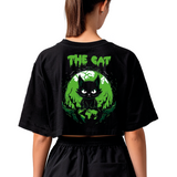 Crop top Oversize mujer The  cat green