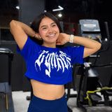 Crop top Oversize mujer Greek colecction blue