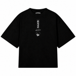 Playera oversize negra Baki Hanma de GYMKER, vista frontal con gráfico pequeño en el pecho.
