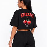 Crop Top Mujer cherry | 200 g/m²