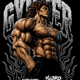 Detalle de la ilustración de Yujiro Hanma para la playera GYMKER.