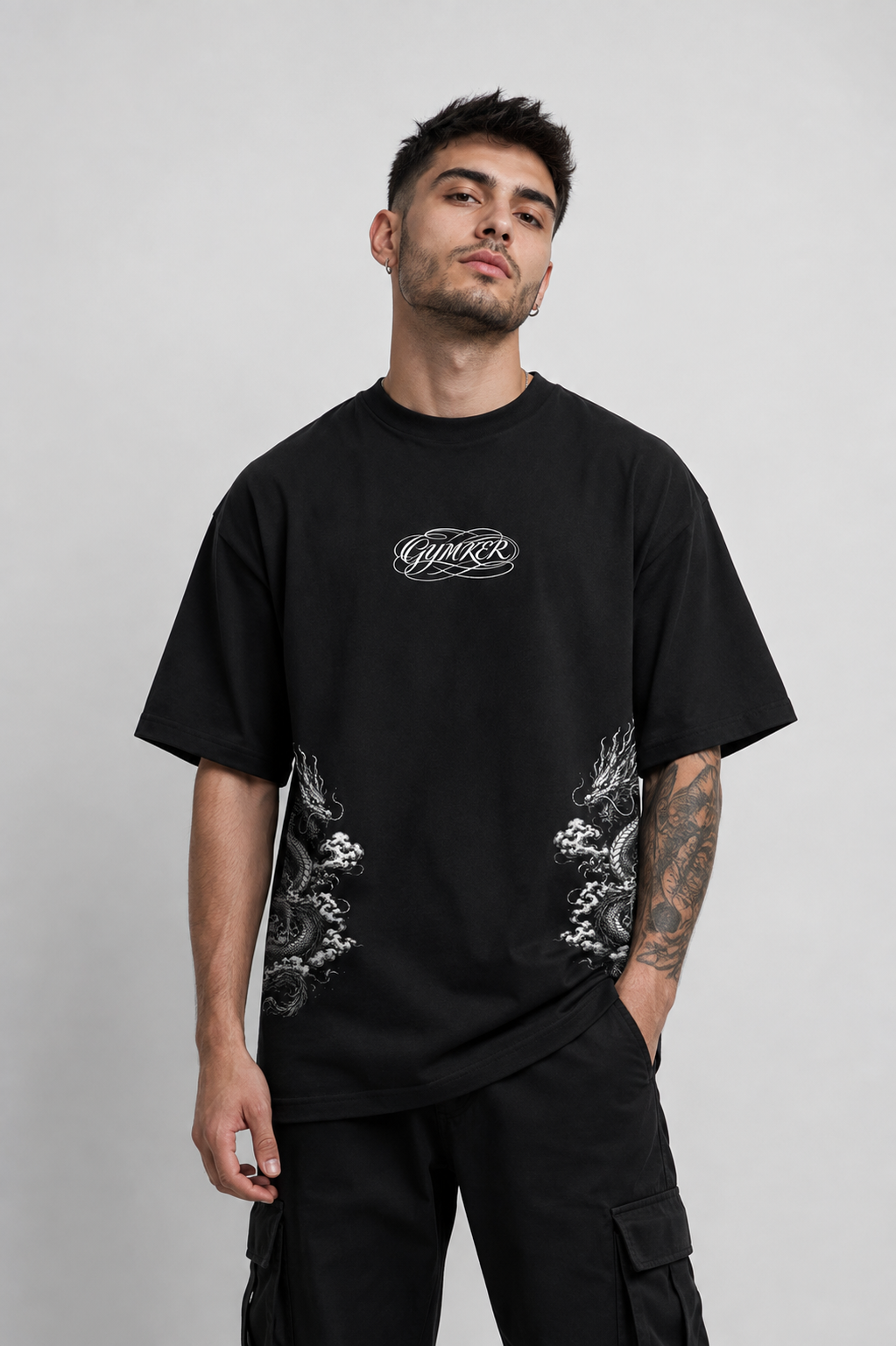 Playera Tengu Japan Drop GYMKER - detalle gráfico