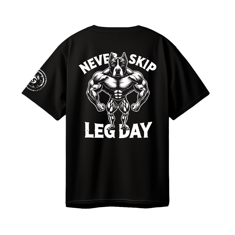 Playera entrenamiento oversize NEVER SKIP LEG DAY