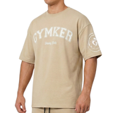 Playera entrenamiento Oversize BEIGE GYMKER-HEAVY DUTY