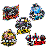 Stickers Gym 01 | Pack 5 Piezas