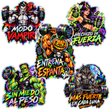 Stickers Gym Hallowen 01| Pack 5 Piezas