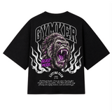 Playera oversize negra KONG de BEAST MODE GYMKER, vista posterior con gráfico de gorila.