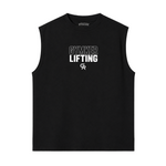 Tank Top Oversize GYMKER Lifting Heavy Club Dragón negra: frente con texto GYMKER LIFTING y monograma blanco