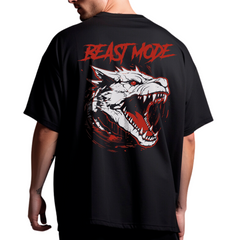 Playera entrenamiento oversize Beast Mode Lobo Blanco