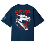 Playera entrenamiento oversize Beast Mode Lobo Blanco