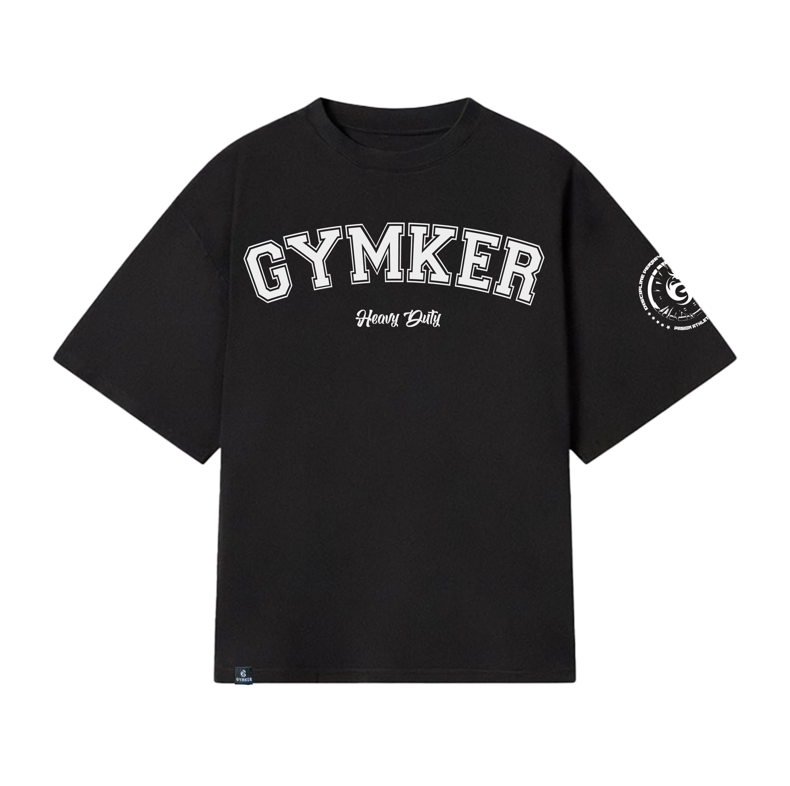 Playera entrenamiento Oversize negra  GYMKER-HEAVY DUTY