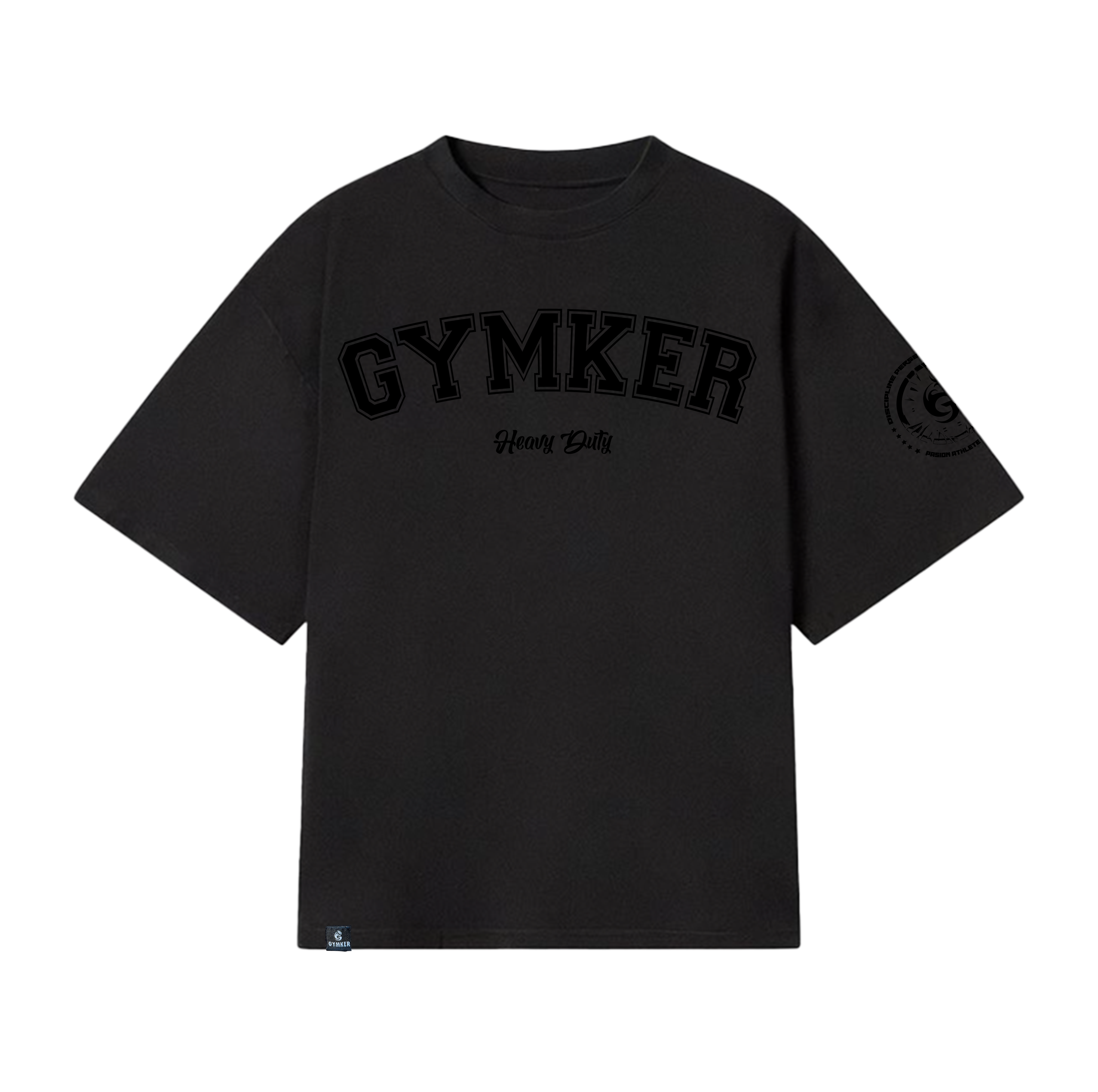 Playera entrenamiento Oversize negra  GYMKER-HEAVY DUTY